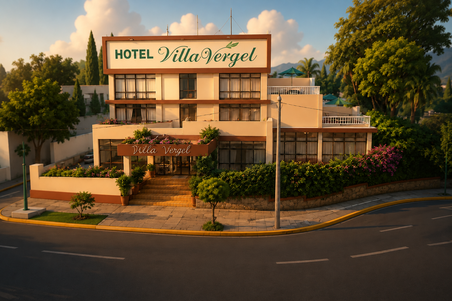 Fachada del Hotel Villa Vergel